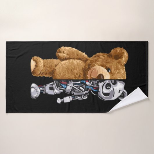 Half Bear Half Robot Badehandtuch (Badehandtuch)