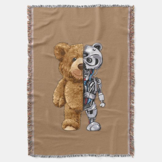 Half Bear Half Robot Decke (Vorderseite Vertikal)