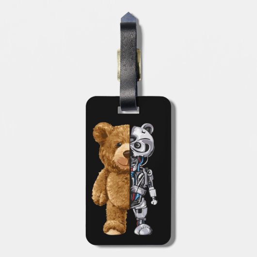 Half Bear Half Robot Gepäckanhänger (Rückseite vertikal)