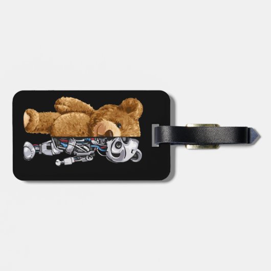 Half Bear Half Robot Gepäckanhänger (Rückseite horizontal)
