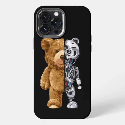 Half Bear Half Robot iPhone Hülle (Rückseite)