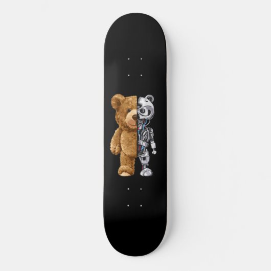 Half Bear Half Robot Skateboard (Vorderseite)