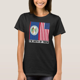Half Belizean & American DNA Heritage Belize USA R T-Shirt