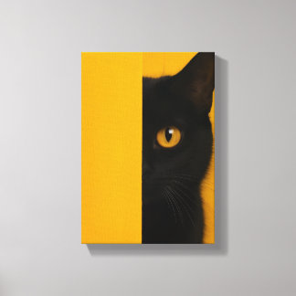Half-Black Cat Minimalist Canvas Art Leinwanddruck
