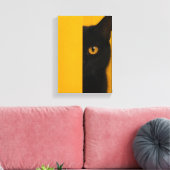 Half-Black Cat Minimalist Canvas Art Leinwanddruck (Insitu (Wohnzimmer))