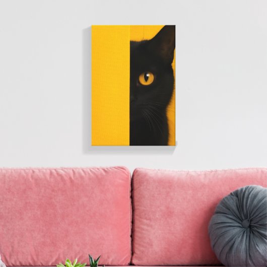 Half-Black Cat Minimalist Canvas Art Leinwanddruck (Insitu (Wohnzimmer))