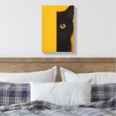 Half-Black Cat Minimalist Canvas Art Leinwanddruck (Insitu (Schlafzimmer))