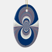 Half Blau Keramik Ornament (Rechts)