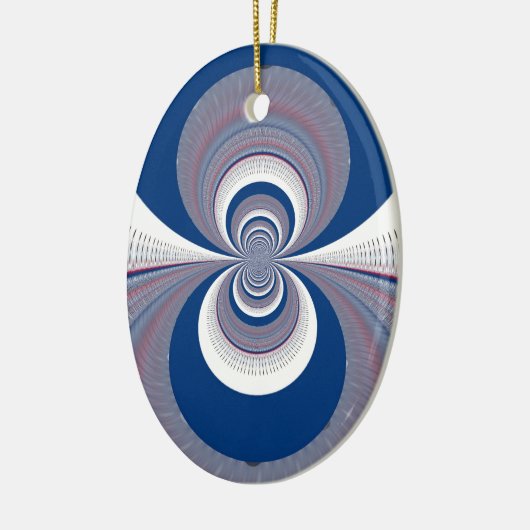 Half Blau Keramik Ornament (Links)