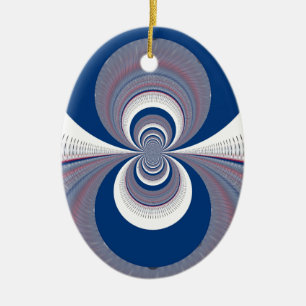 Half Blau Keramik Ornament