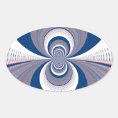 Half Blau Ovaler Aufkleber (Vorderseite)