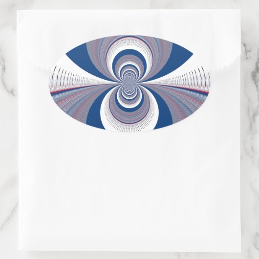 Half Blau Ovaler Aufkleber (Tasche)