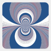 Half Blau Quadratischer Aufkleber (Vorderseite)