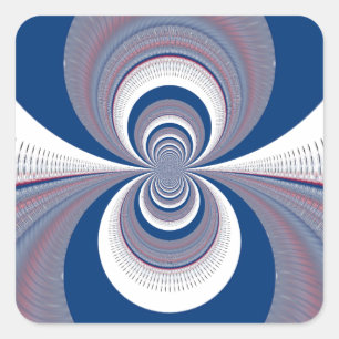 Half Blau Quadratischer Aufkleber