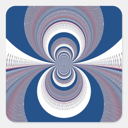 Half Blau Quadratischer Aufkleber (Vorderseite)