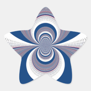 Half Blau Stern-Aufkleber