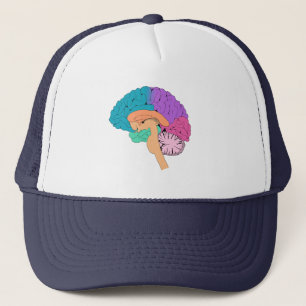 Half Brain Science Cap Hat Truckerkappe