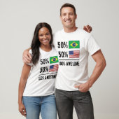 Half Brazilian Half American Flag Brazil USA T-Shirt (Unisex)
