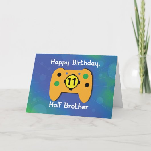 Half Bruder 11 Jahre alter Gamer Controller Karte (Vorderseite)