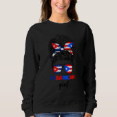 Half Cuban And Puerto Rican Rico Cuba Flag Cubaric Sweatshirt (Vorderseite)