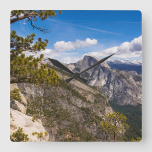 Half Dome Landschaft, Kalifornien Quadratische Wanduhr