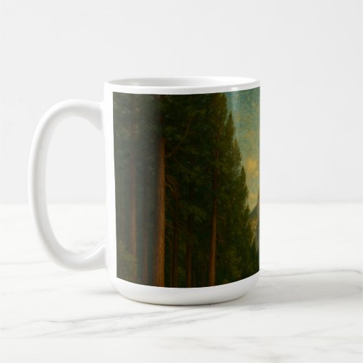 Half Dome und Bäume vom Yosemite Valley  Kaffeetasse (Links)