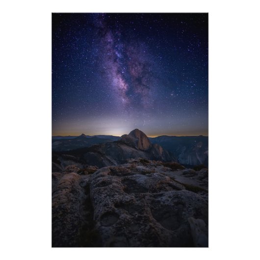 Half Dome under Milky Way Fotodruck (Vorne)