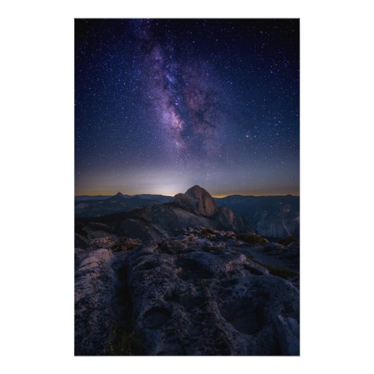 Half Dome unter der Milchstraße Fotodruck (Vorne)