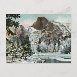 Half Dome, Yosemite im Winter Vintage-Postkarte Postkarte