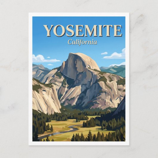Half Dome Yosemite Postkarte (Vorderseite)