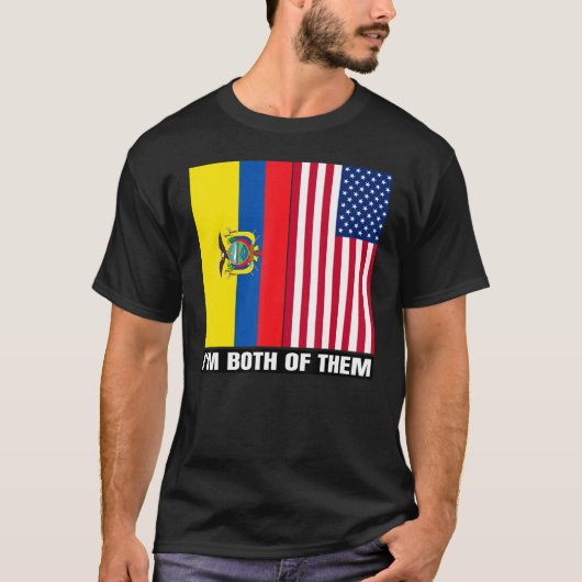 Half Ecuadorian Half American USA DNA Ecuador Heri T-Shirt (Vorderseite)