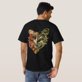 Half Face Lion Art Men’s T-Shirt (Schwarz voll)