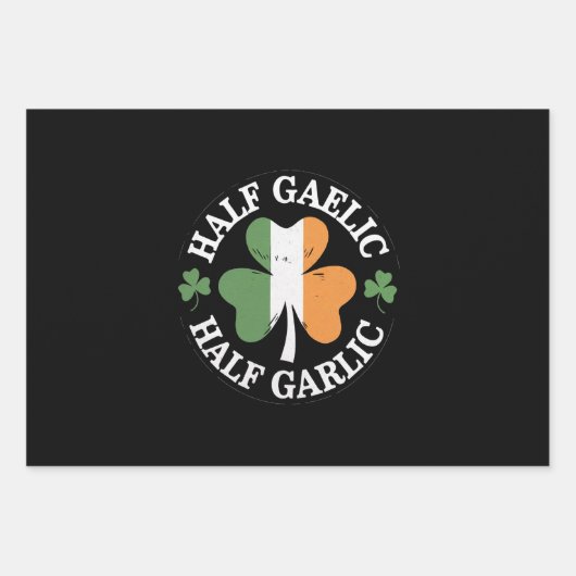 Half Gaelic Half Knolic Irish Italian St Patricks Geschenkpapier Set (Vorderseite)