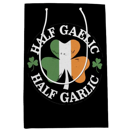 Half Gaelic Half Knolic Irish Italian St Patricks Mittlere Geschenktüte (Vorderseite)