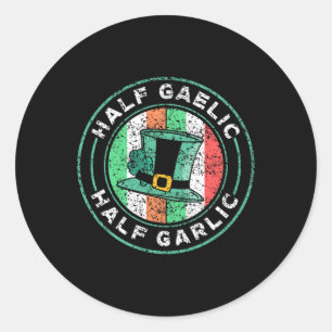 Half Gaelic Half Knolic St Patricks Day Irland I Runder Aufkleber