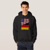 Half German Flag Vintage Germany USA Hoodie (Vorne ganz)
