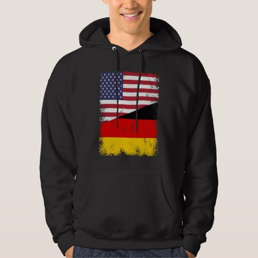 Half German Flag Vintage Germany USA Hoodie (Vorderseite)