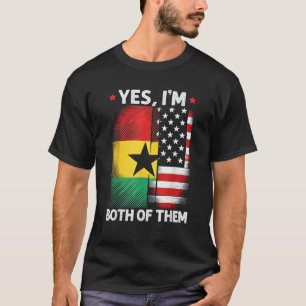 Half Ghanaian Half American USA Flag Ghana Amerika T-Shirt
