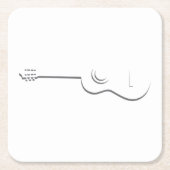 Half-Gitarre-Kontur Rechteckiger Pappuntersetzer (Vorderseite)