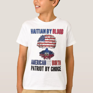 Half Haitian Half American Flag Haiti USA T-Shirt