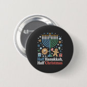 Half Hanukkah Weihnachten Weihnachten Weihnachten  Button (Vorne & Hinten)