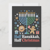 Half Hanukkah Weihnachten Weihnachten Weihnachten Einladung (Vorderseite)