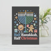 Half Hanukkah Weihnachten Weihnachten Weihnachten Einladung (Stehend Vorderseite)