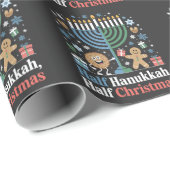 Half Hanukkah Weihnachten Weihnachten Weihnachten  Geschenkpapier (Rolleneckpunkt)