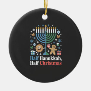 Half Hanukkah Weihnachten Weihnachten Weihnachten  Keramik Ornament