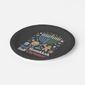 Half Hanukkah Weihnachten Weihnachten Weihnachten Pappteller (Schrägansicht)