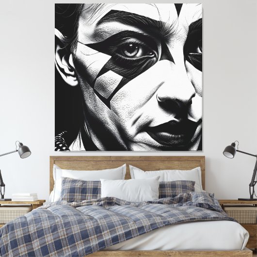 Half Harlequin Leinwanddruck (Insitu (Schlafzimmer))