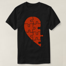 Half Heart Puzzle Paare Valentinsche T - Shirt