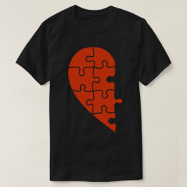 Half Heart Puzzle Paare Valentinsche T - Shirt