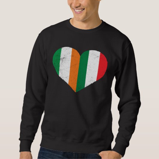 Half Irish Half Italian Heart Ireland Italy Irish  Sweatshirt (Vorderseite)